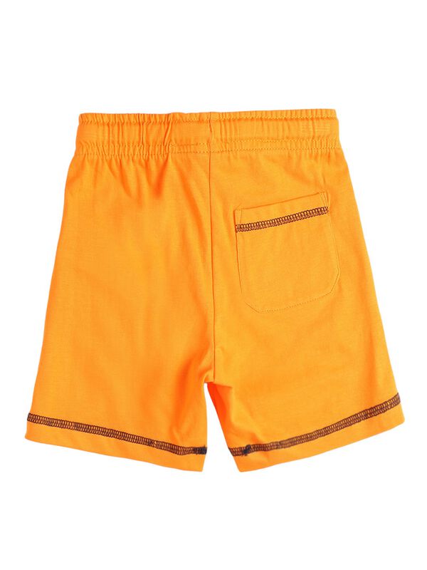 Boys Medium Orange Knitted T-shirt with Short Pants image number 3